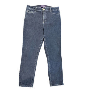 NYDJ Blue High Rise Straight Leg Jeans